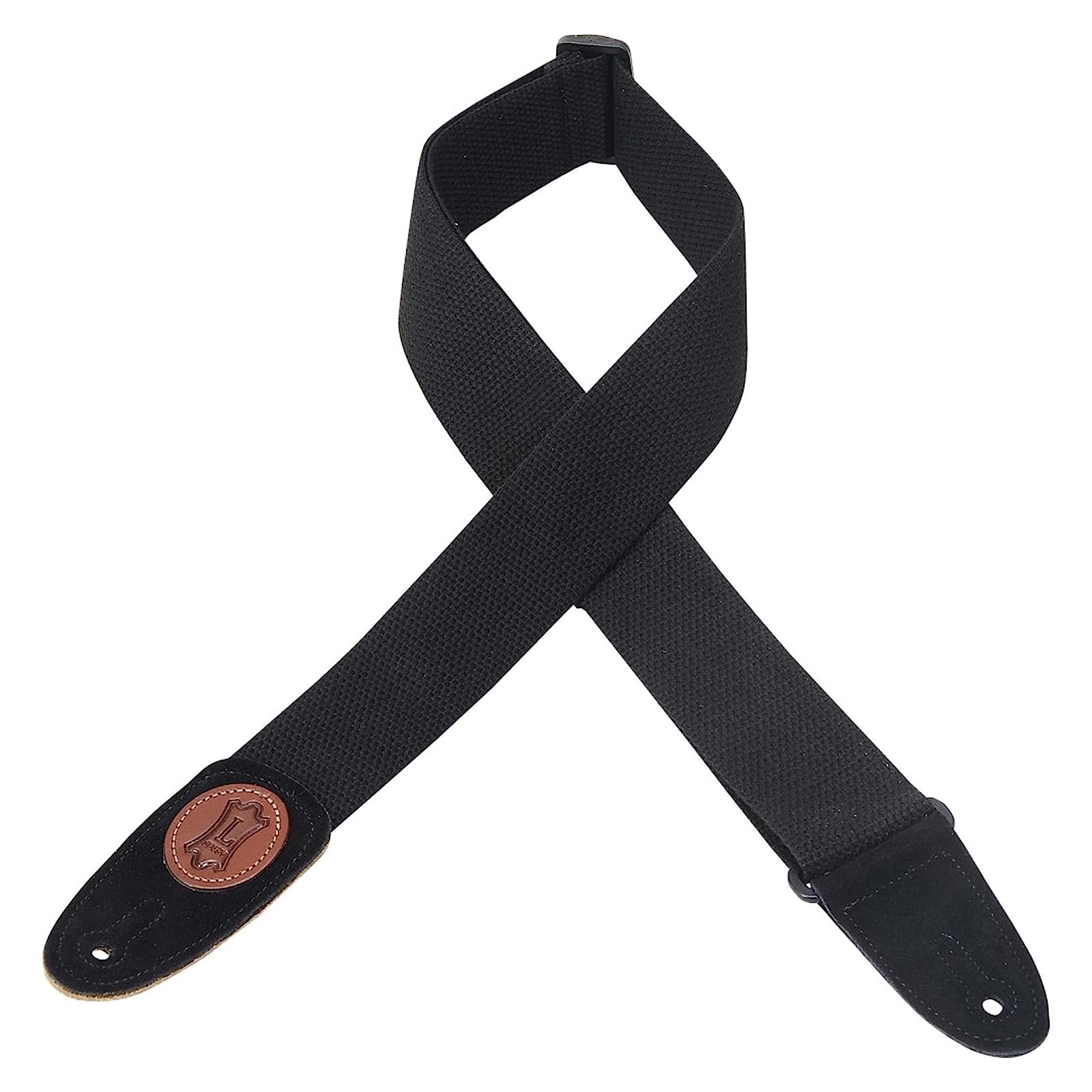 LEVY'S 2" Wide Black Cotton Guitar Strap.