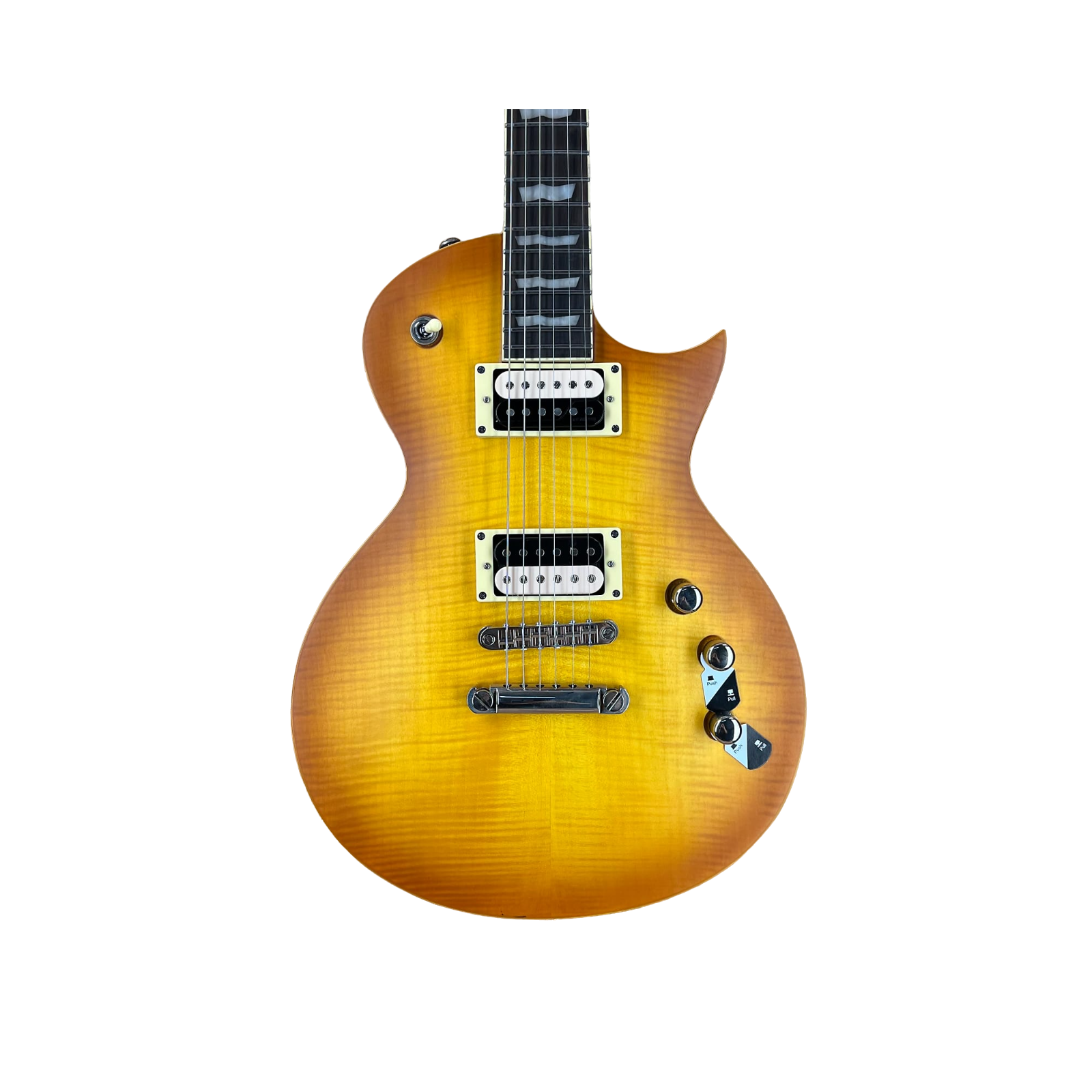 LTD EC-1000T, Flame Maple Fluence, Honey Burst Satin