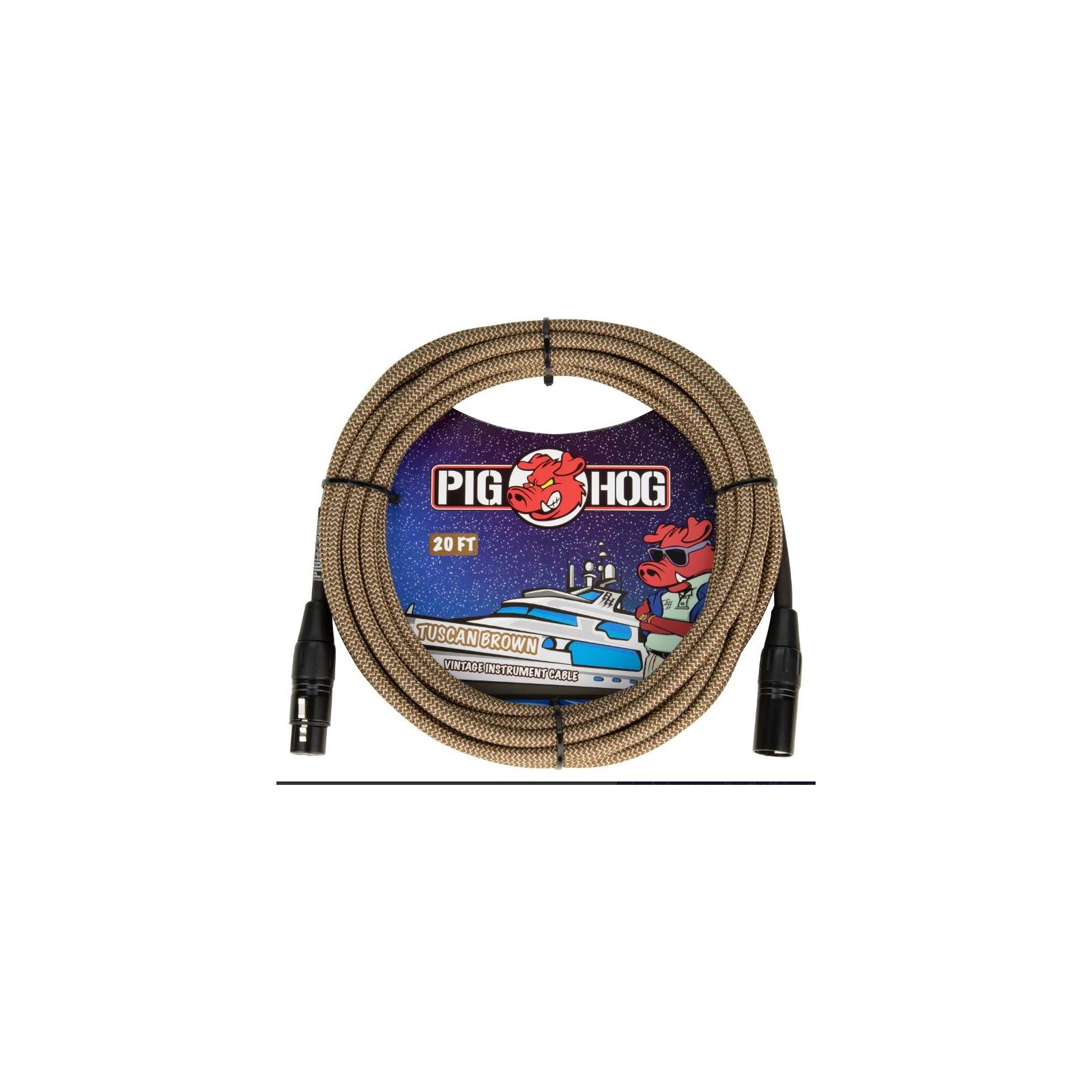 PigHog 20' XLR Tuscan Brown Woven Mic Cable