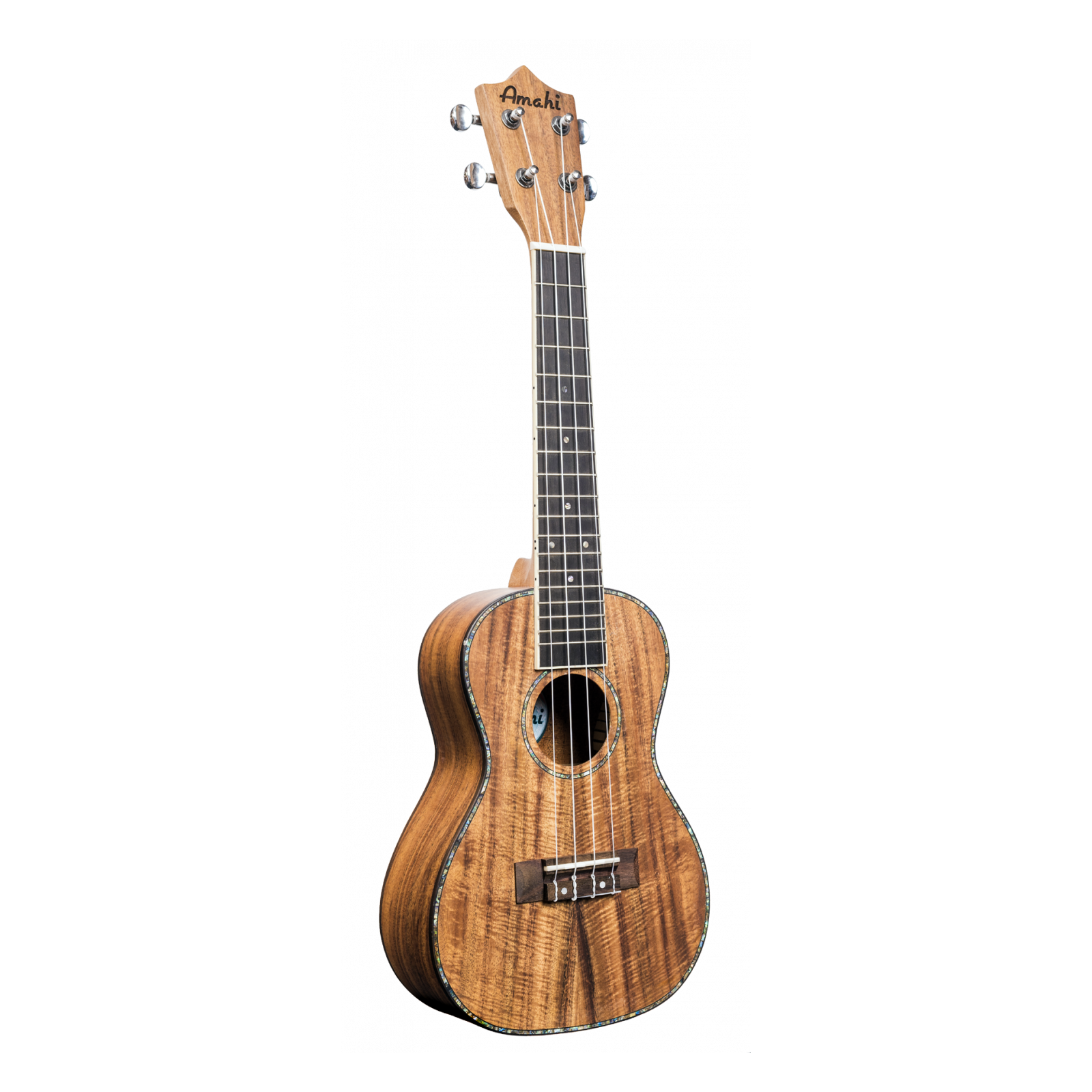 Amahi Concert Select Acacia Koa Top, Back, Sides, Sealed Guitar Tuners UK660C, w/ Bag