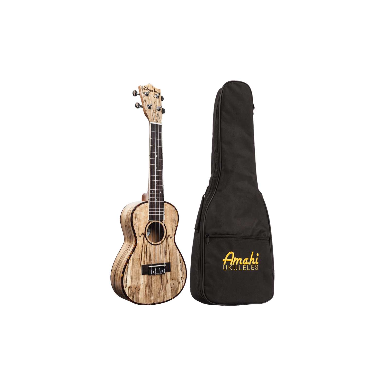 Amahi Concert Spalted Maple Top, Back, Sides UK770C, w/ Bag