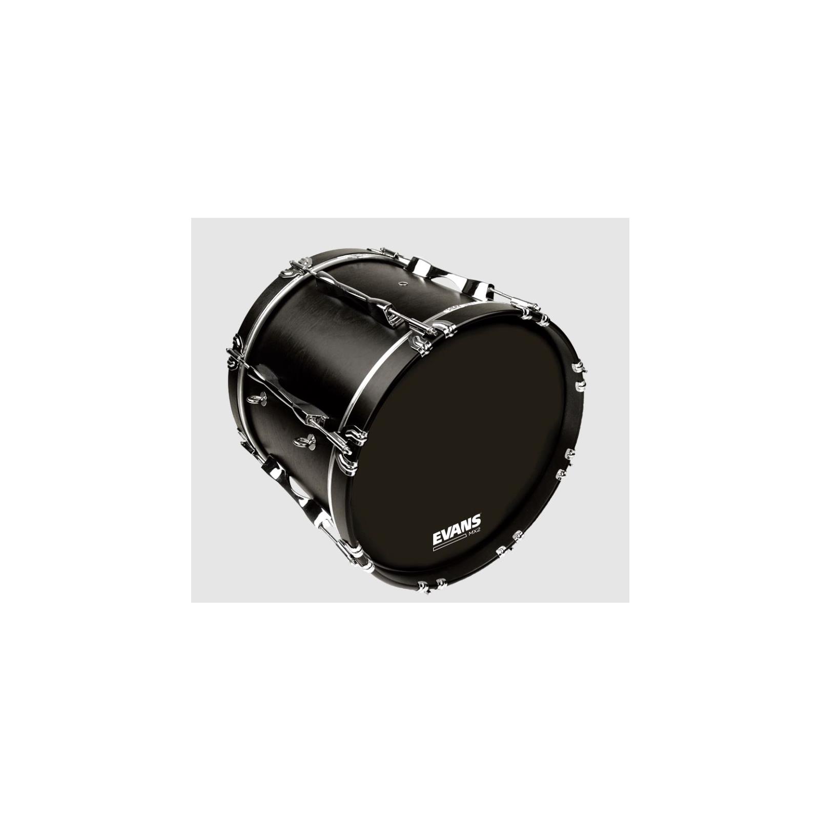Evans MX2 Black Marching Bass Drum Head, 24"