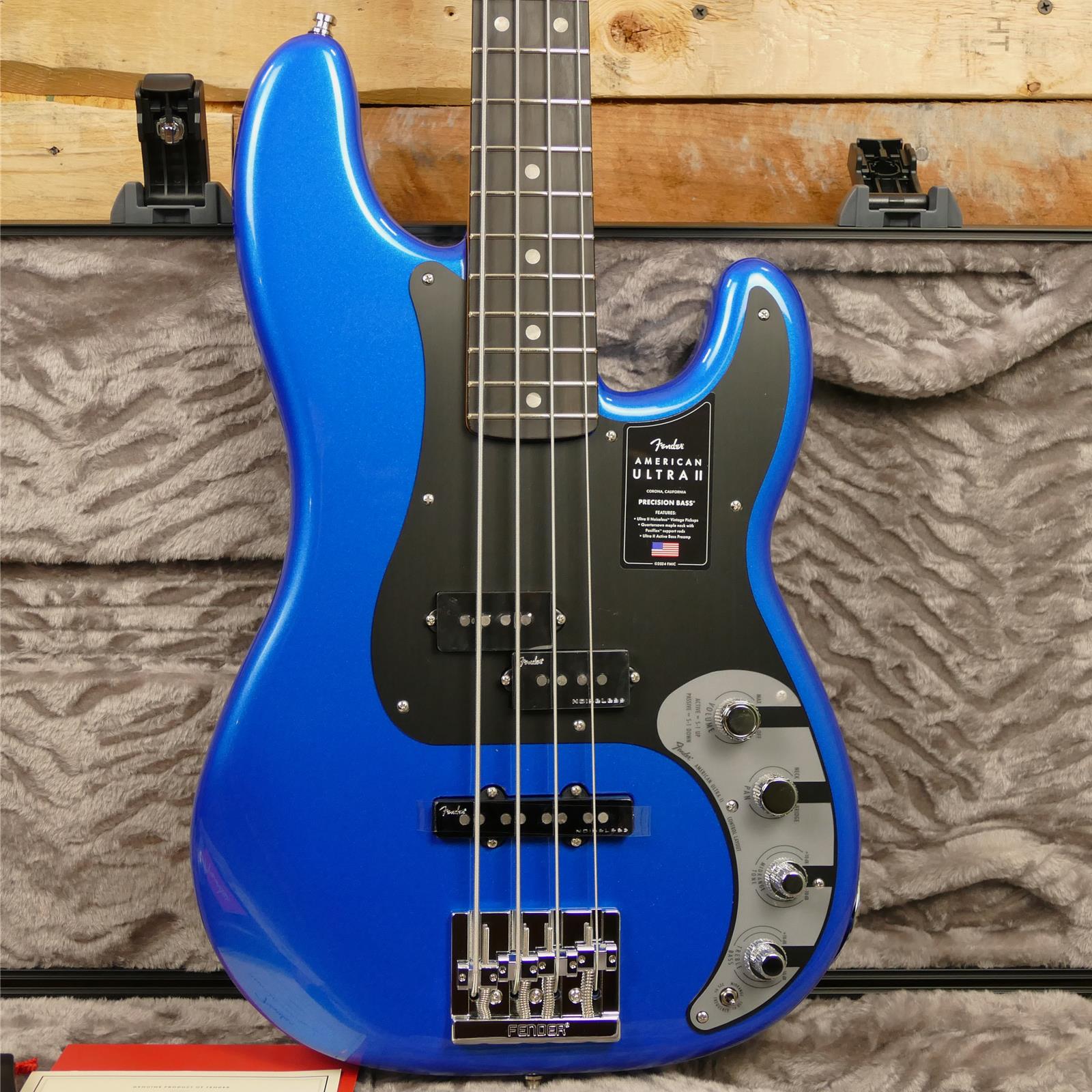 Fender American Ultra II Precision Bass, Ebony Fingerboard, Noble Blue