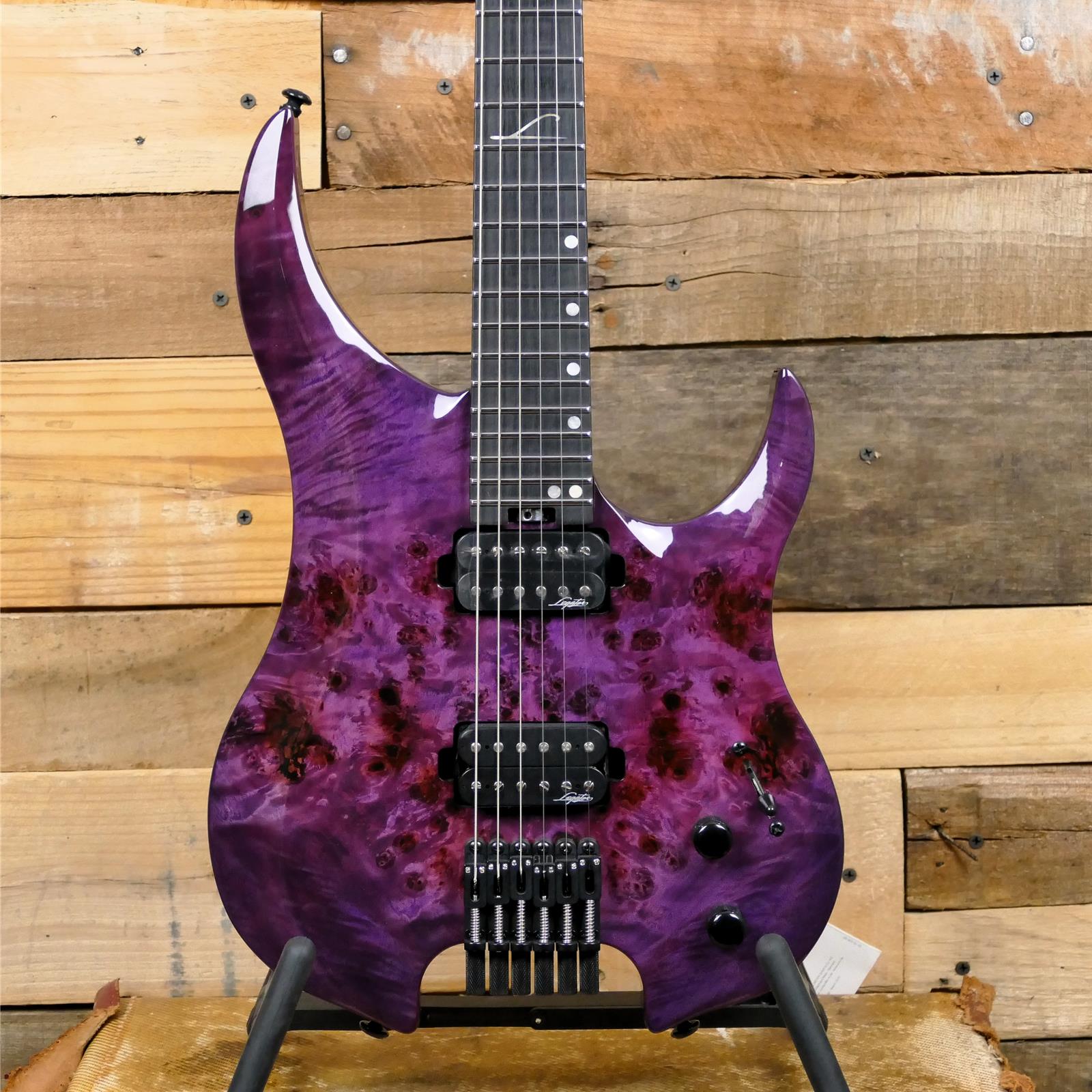 LEGATOR Ghost 6 string Super Shred Magenta Burl