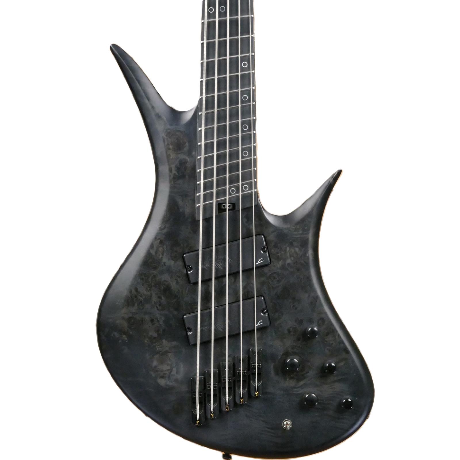 LEGATOR Helio 5 String Bass  Multi-Scale Black Burl