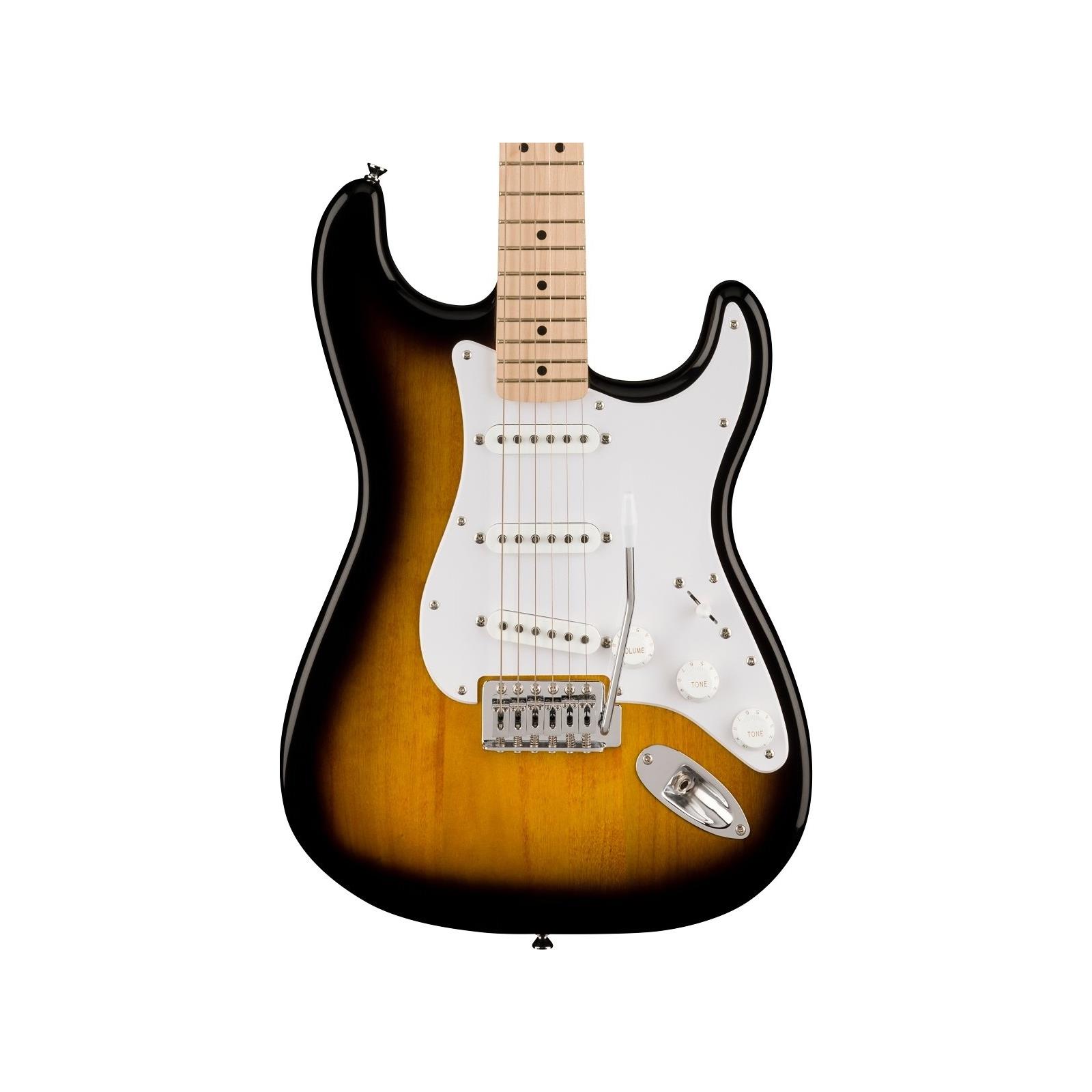 Squier Sonic Stratocaster, Maple Fingerboard, White Pickguard, 2-Color Sunburst