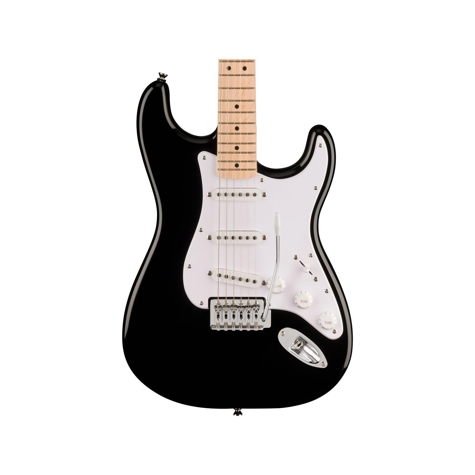Squier Sonic Stratocaster, Maple Fingerboard, White Pickguard, Black