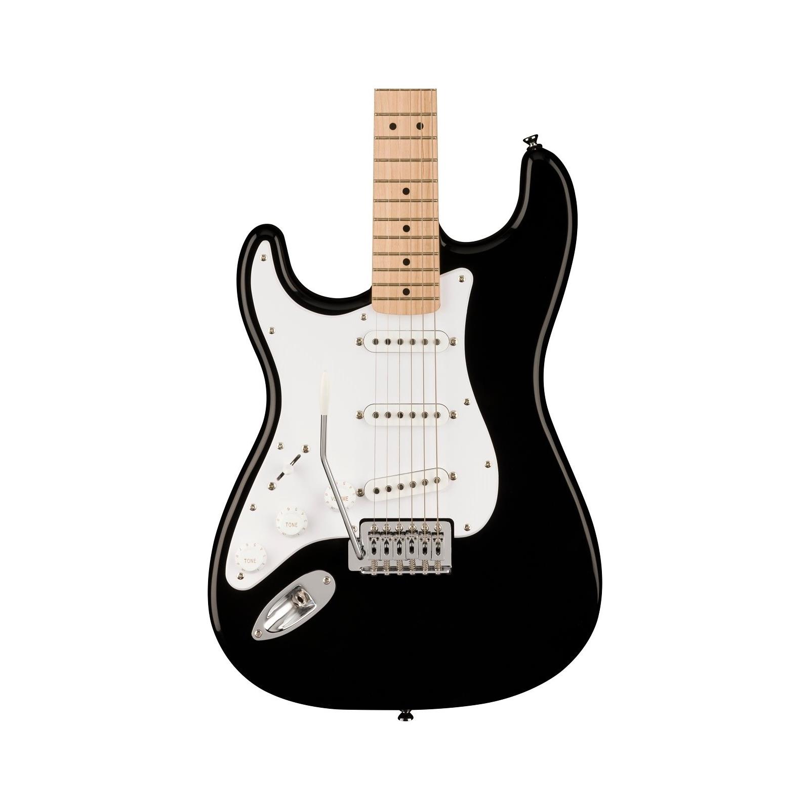 Squier Sonic Stratocaster Left-Handed, Maple Fingerboard, White Pickguard, Black