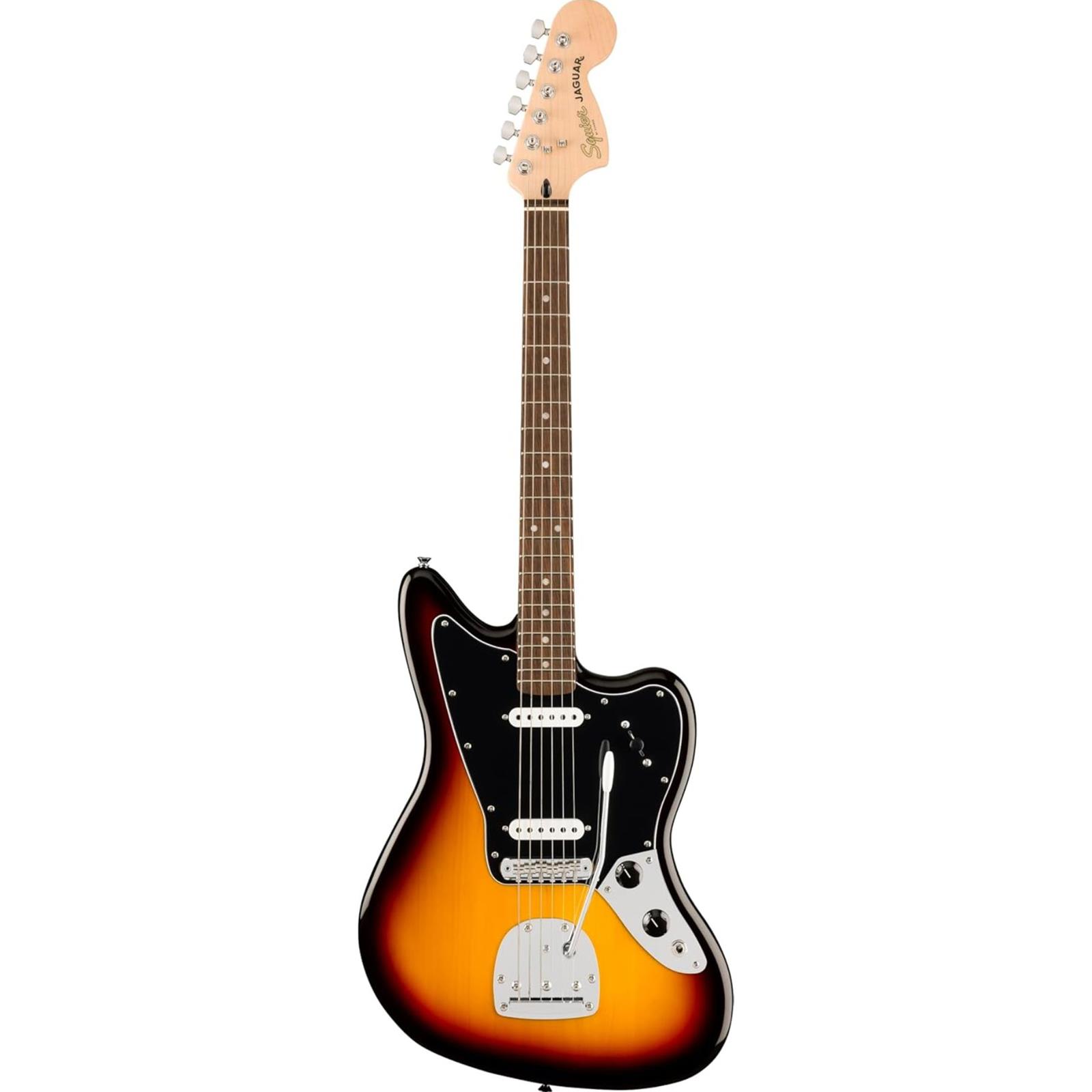 Squier Affinity Series Jaguar, Laurel Fingerboard, Black Pickguard, 3-Color Sunburst