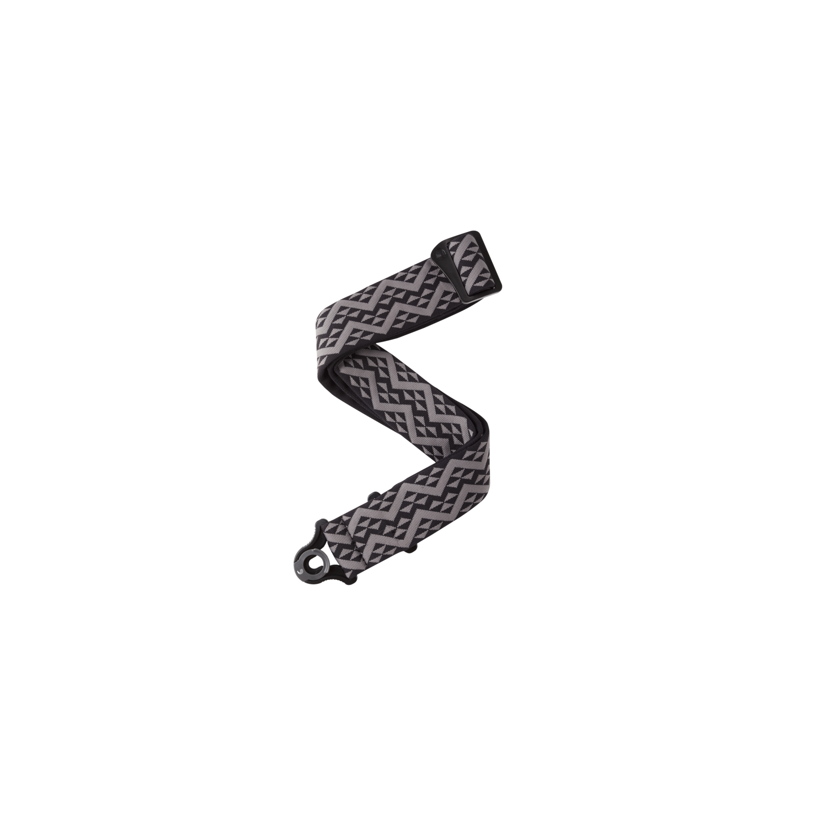 D'Addario Auto Lock Guitar Strap, Black Padded Geometric