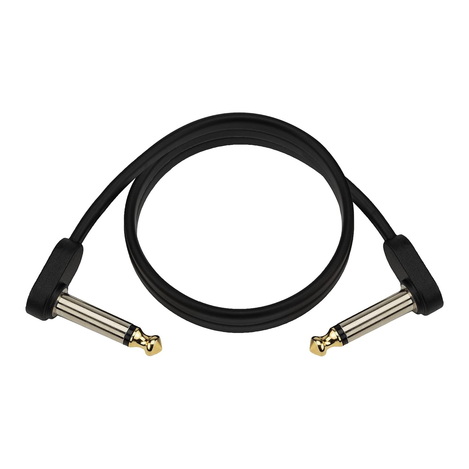 D'Addario Flat Patch Cable, 2ft Right Angle Single PK