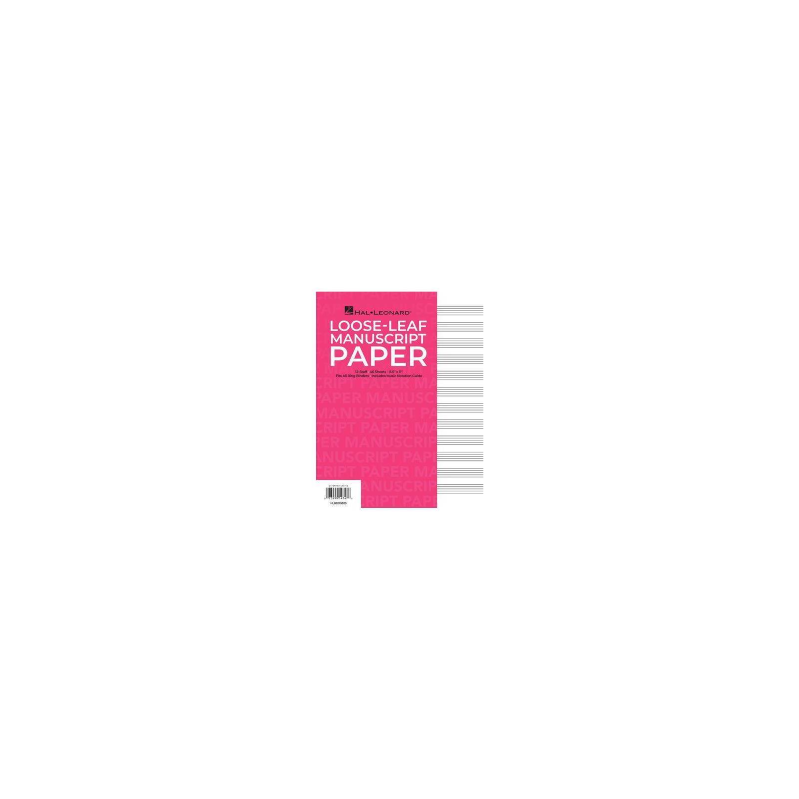 Manuscript Paper Standard Loose Leaf
