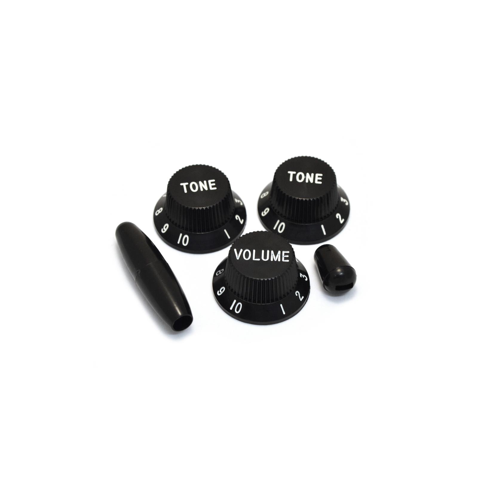 All Parts Knob Set Strat Black