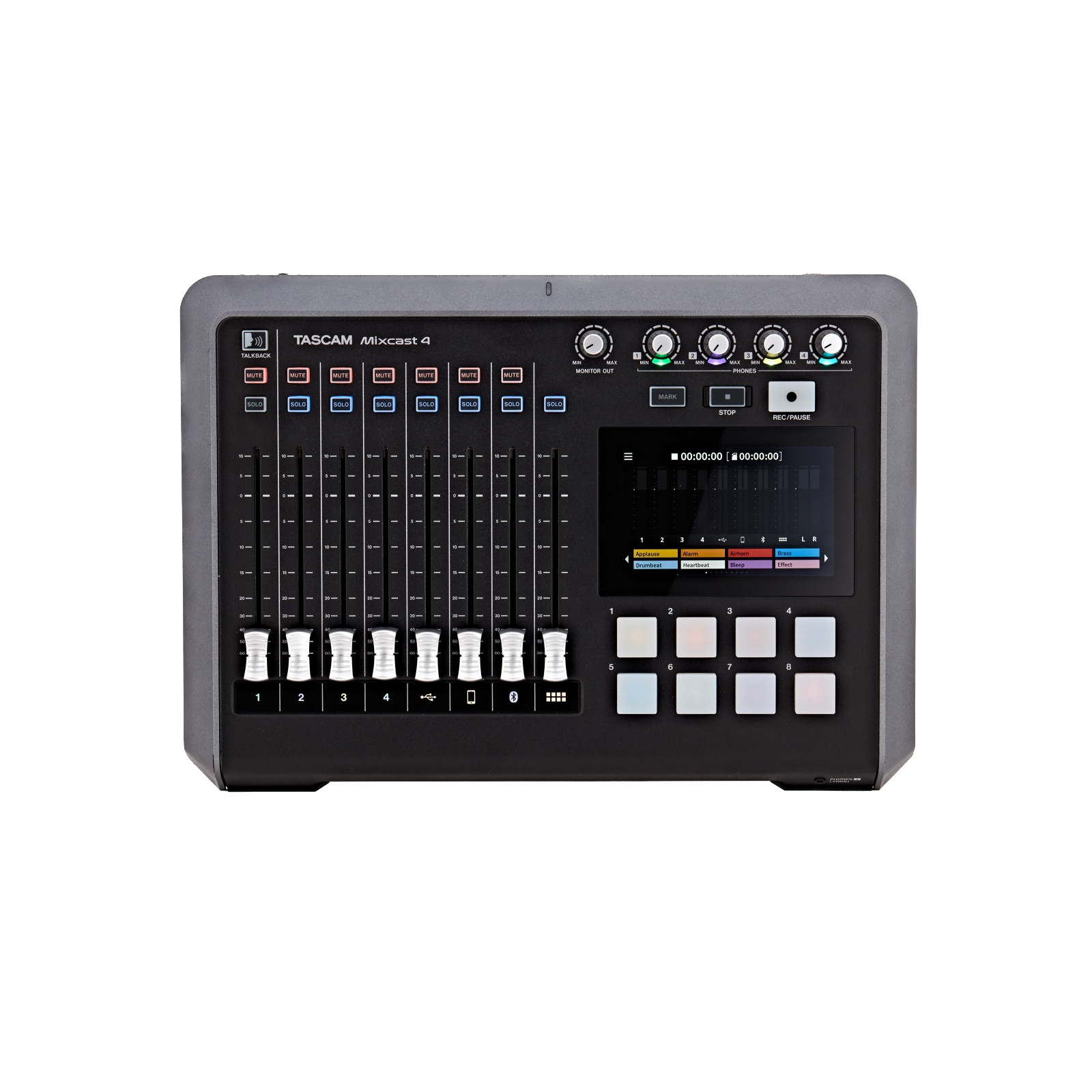 Tascam 8 Channel Digital Podcast Workstation w 4 mic inputs