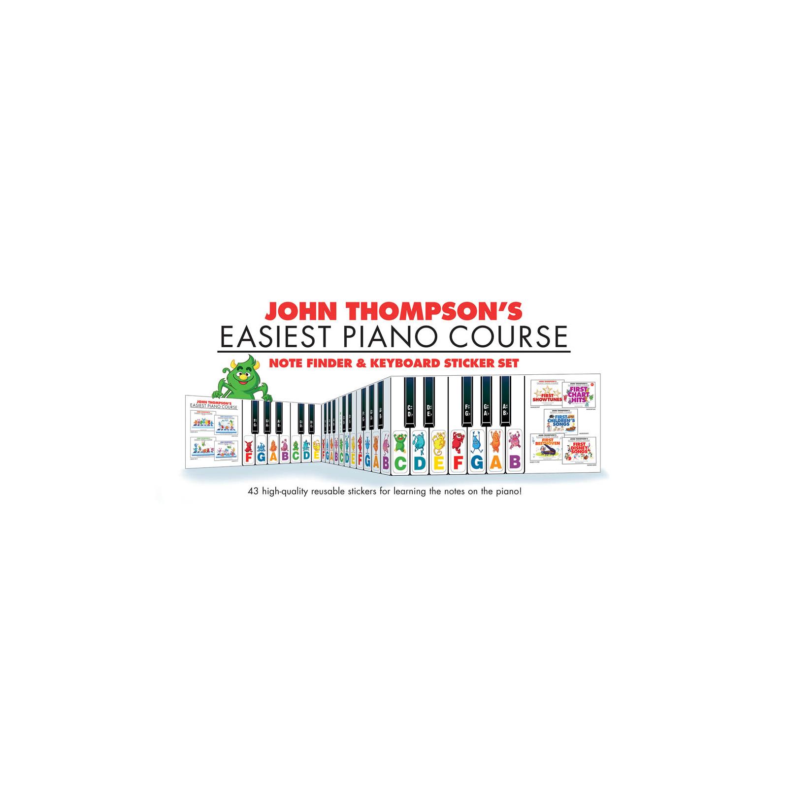 Piano John Thompson's Easiest Piano Course Note Finder & Keyboard Sticker Set