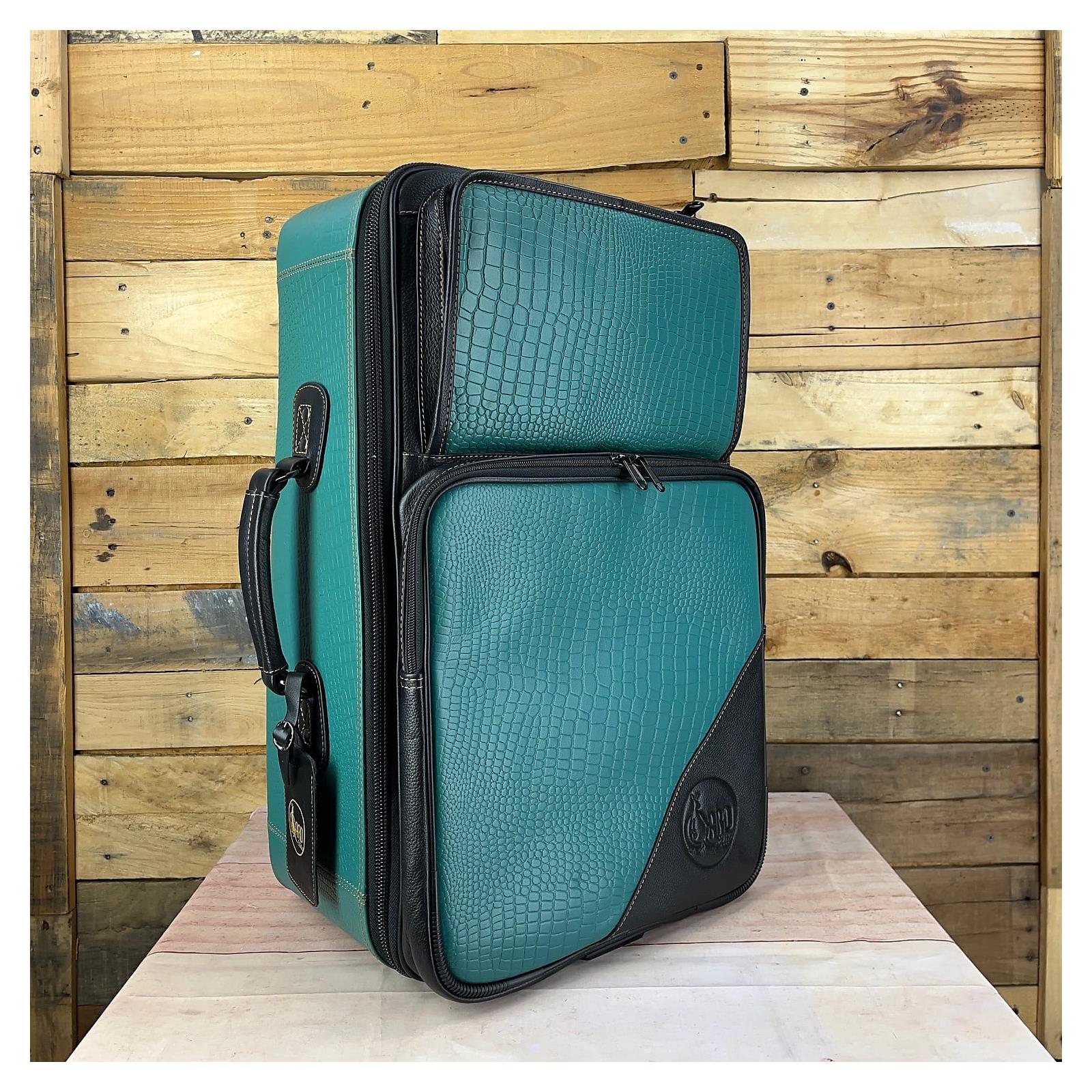 Gard Bags Elite Compact Trumpet+Flugelhorn Gig Bag Leather CUSTOM CROCO LEATHER IN TEAL