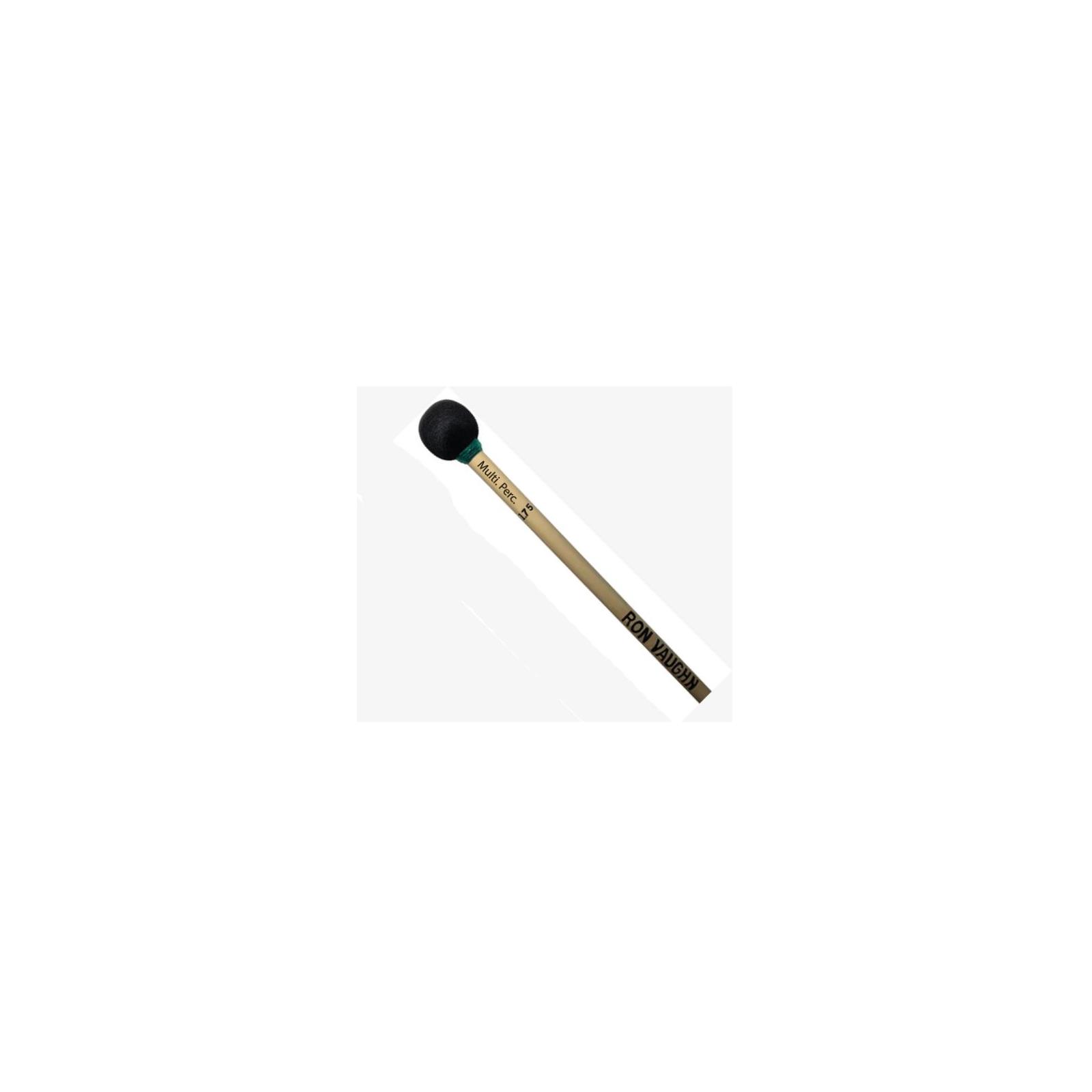 Ron Vaughn Percussion Multiple Percussion Mallet, 15 1/2" Rattan shafts, color band Sea Green, mallet #1.75
