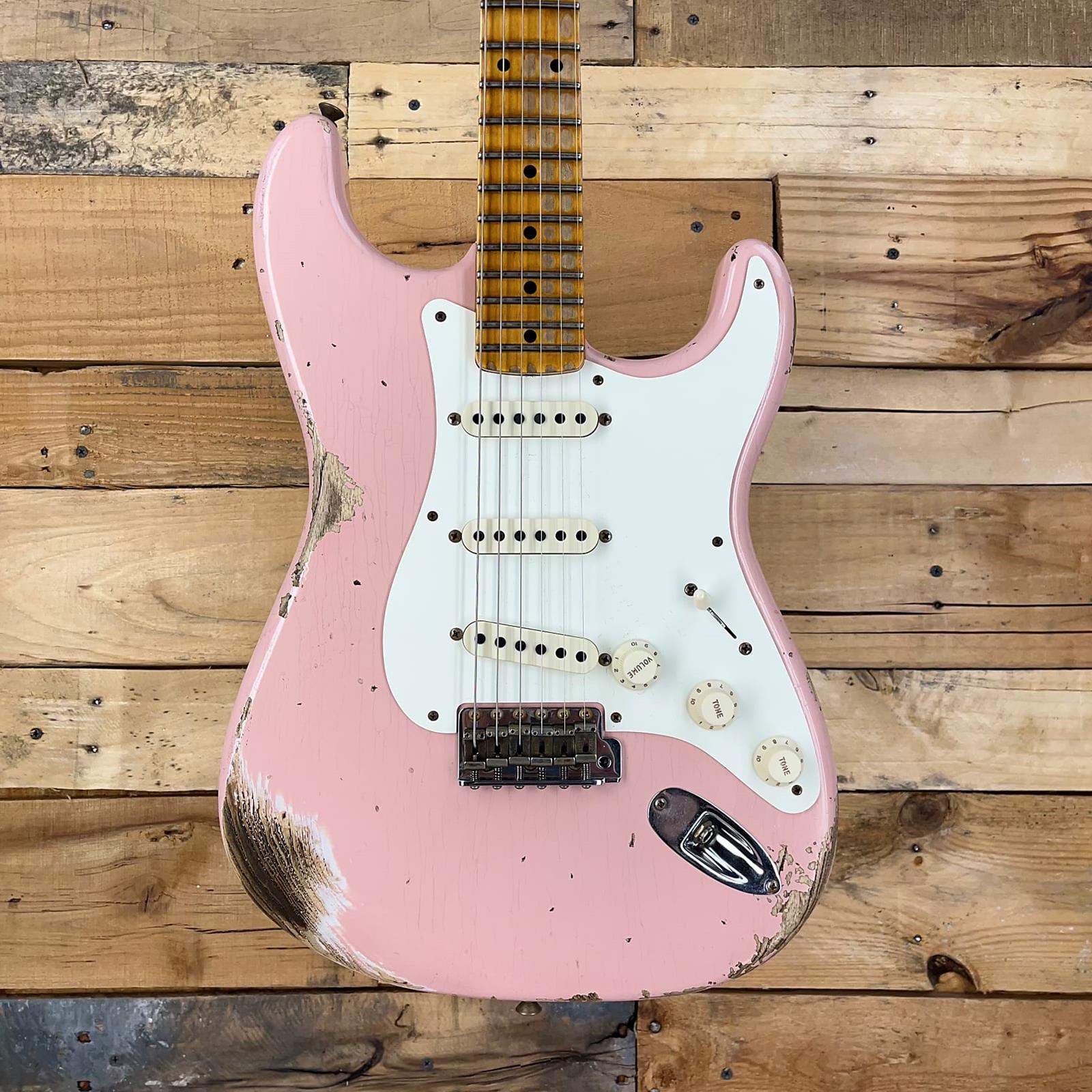 Used 2022 Fender Custom Shop '57 Stratocaster Heavy Relic, 7.7 lbs, Shell Pink