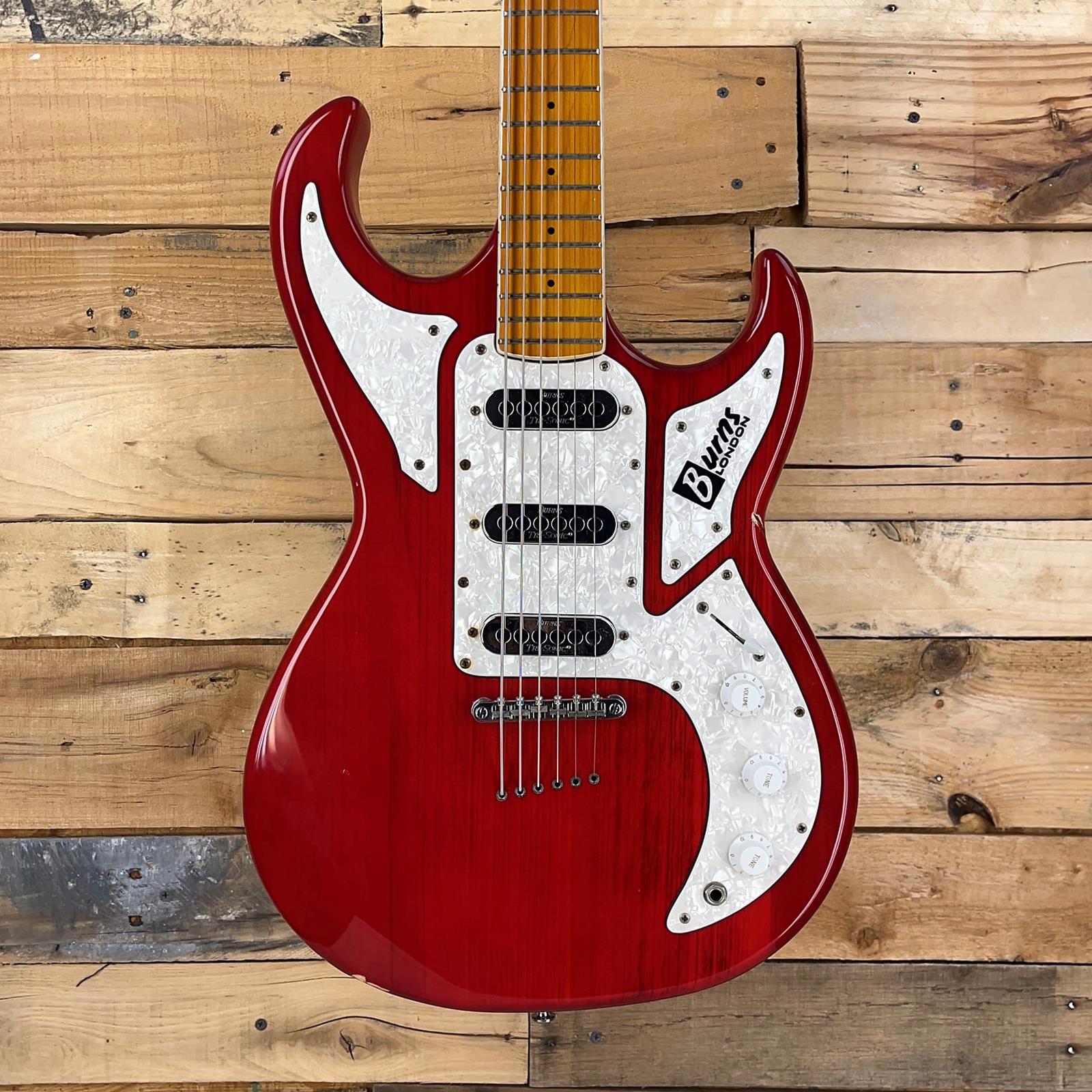Burns London Barracuda Baritone Electric Guitar, Red - USED