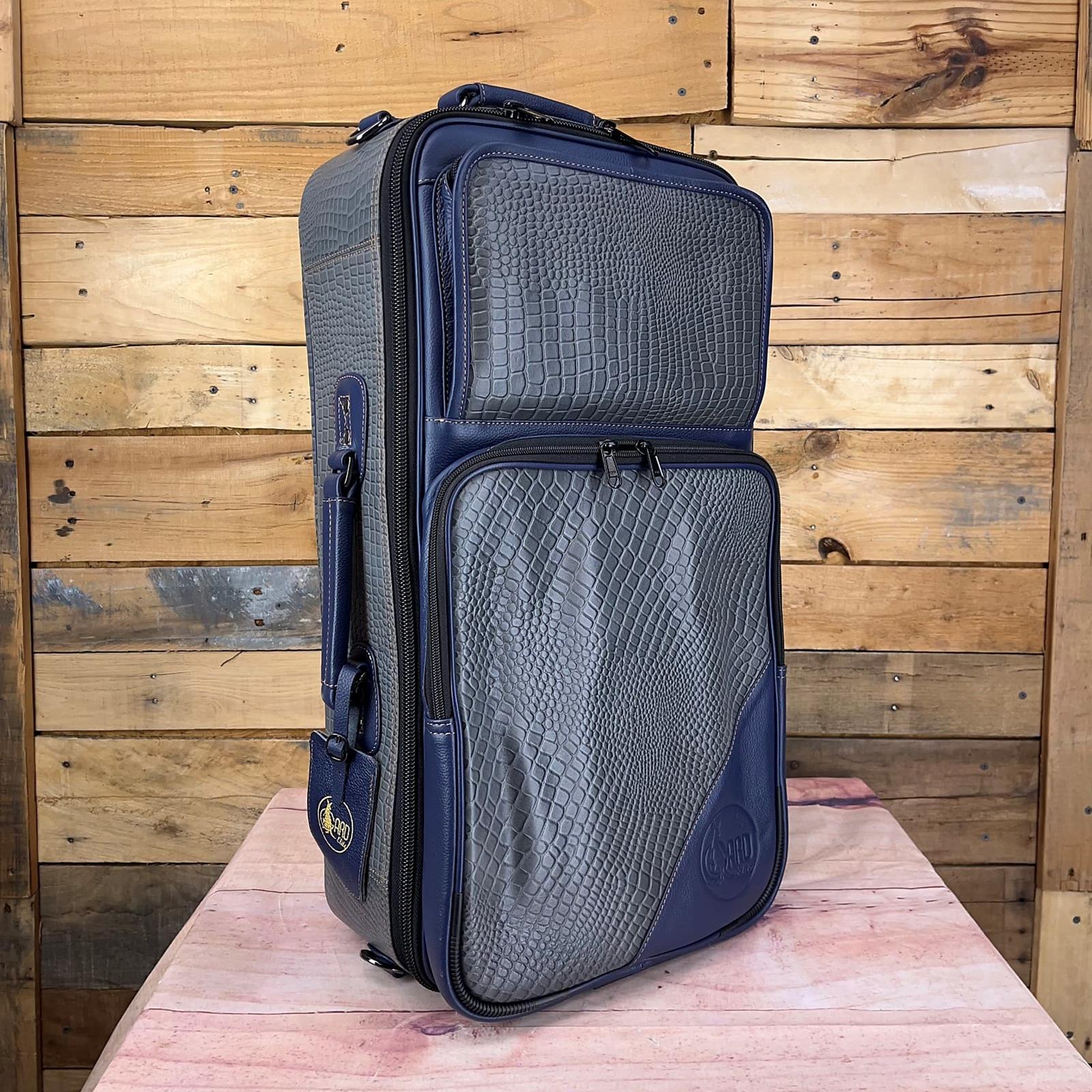 Gard Bags Elite Triple Trumpet Compact Gig Bag Croco Grey / Navy Blue
