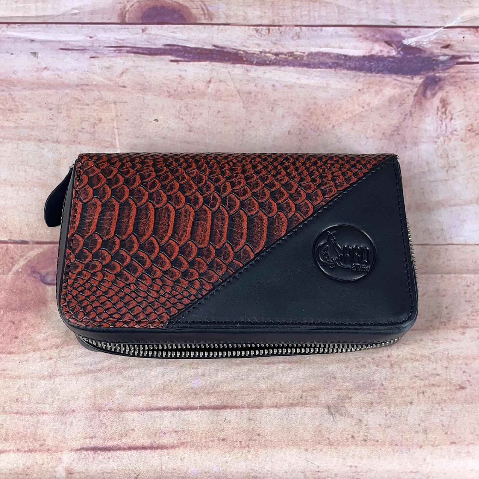 Gard Bags Rectangle shaped leather pouch for four Trumpet / Trombone mouthpiece Elite series, Red Shadow Lizard Leather