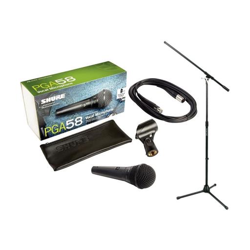 Shure PGA58 Dynamic Microphone Bundle with Stand and Cable