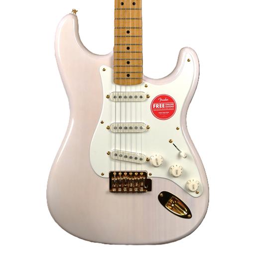 Squier FSR Classic Vibe '50s Stratocaster, Maple Fingerboard, Parchment Pickguard, Gold Hardware, White Blonde